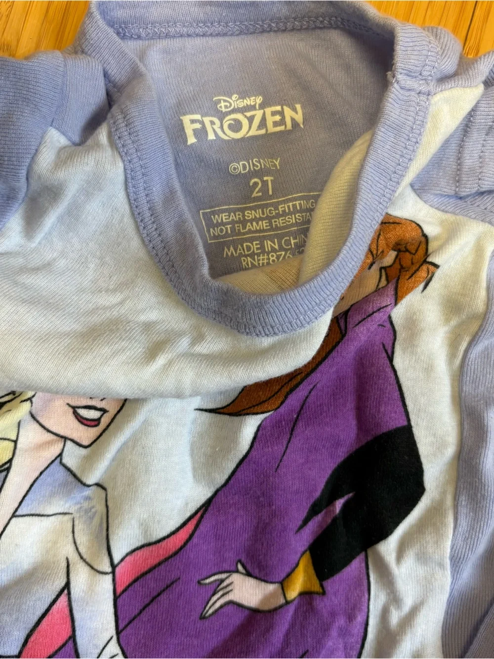 Disney Frozen Girls Lavender and Purple Character Pajama Top